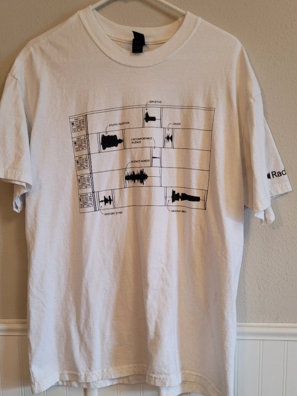Radiolab Podcast Audio Waveform DAW Graphic Tee White L